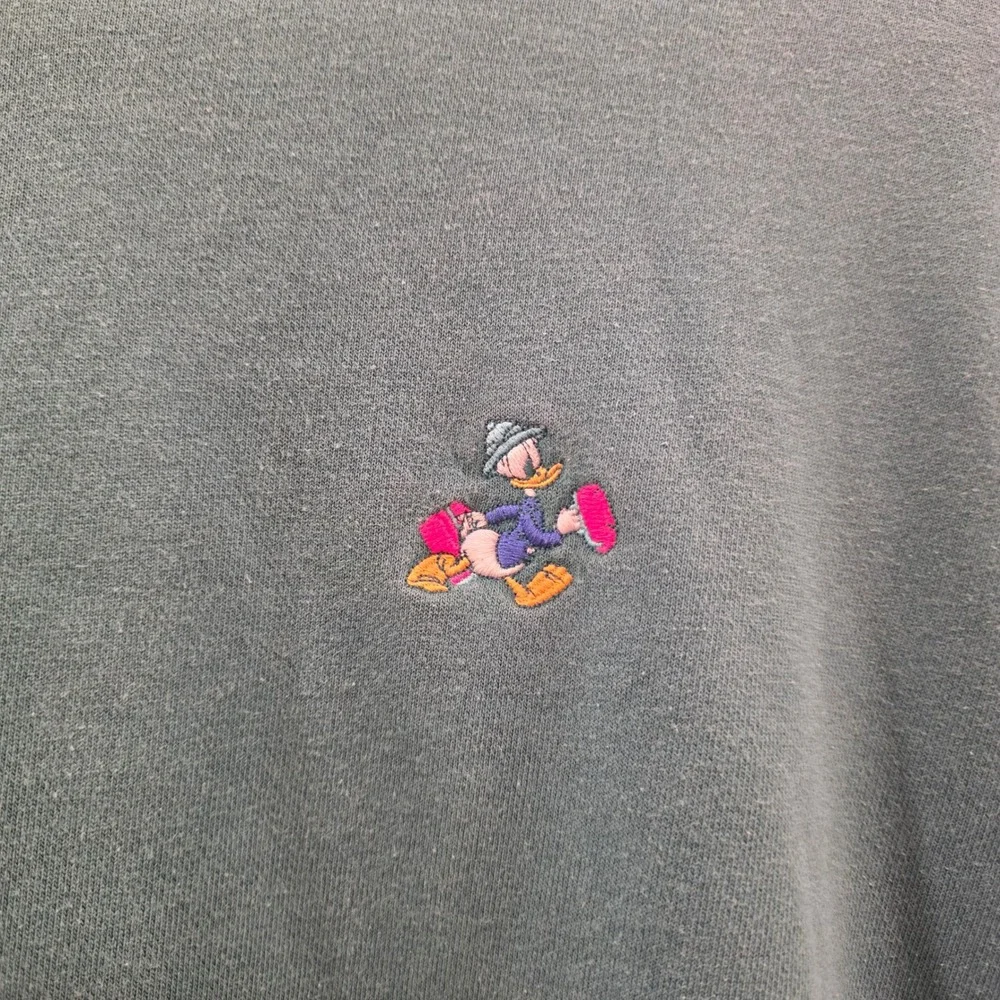 Uniqlo UT Disney Donald Duck Sweatshirt Teal Green Embroidered Mens Medium